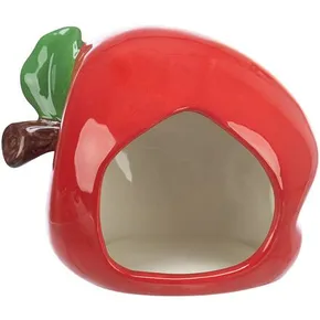 Kerámiaház APPLE (hörcsög, egér), 13 x 10 x 10 cm, piros